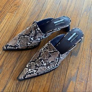 Topshop Jolene Vegan Snake Western Mules